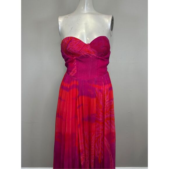 NWT Hemant & Nandita Strapless Soma Chiffon Long Maxi Dress Small $638 - Picture 3 of 8